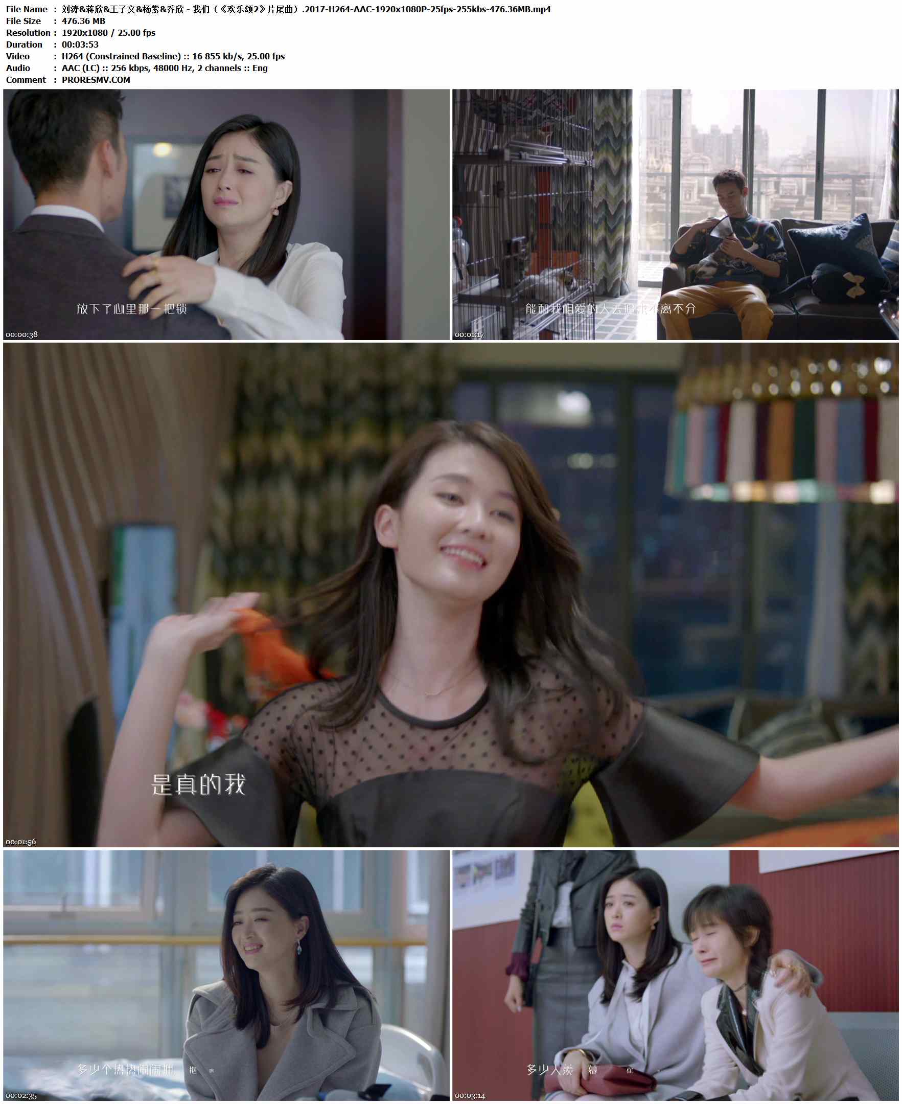刘涛&蒋欣&王子文&杨紫&乔欣 - 我们（《欢乐颂2》片尾曲）.2017-H264-AAC-1920x1080P-25fps-255kbs-476.36MB官方MV_高清MV